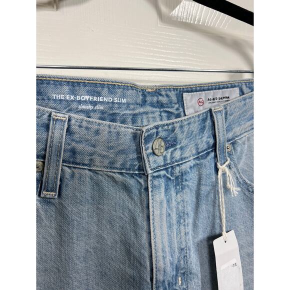 New AG Adriano Goldschmied Ex-Boyfriend Slouchy Slim Fit Light Wash Distressed - Picture 2 of 8